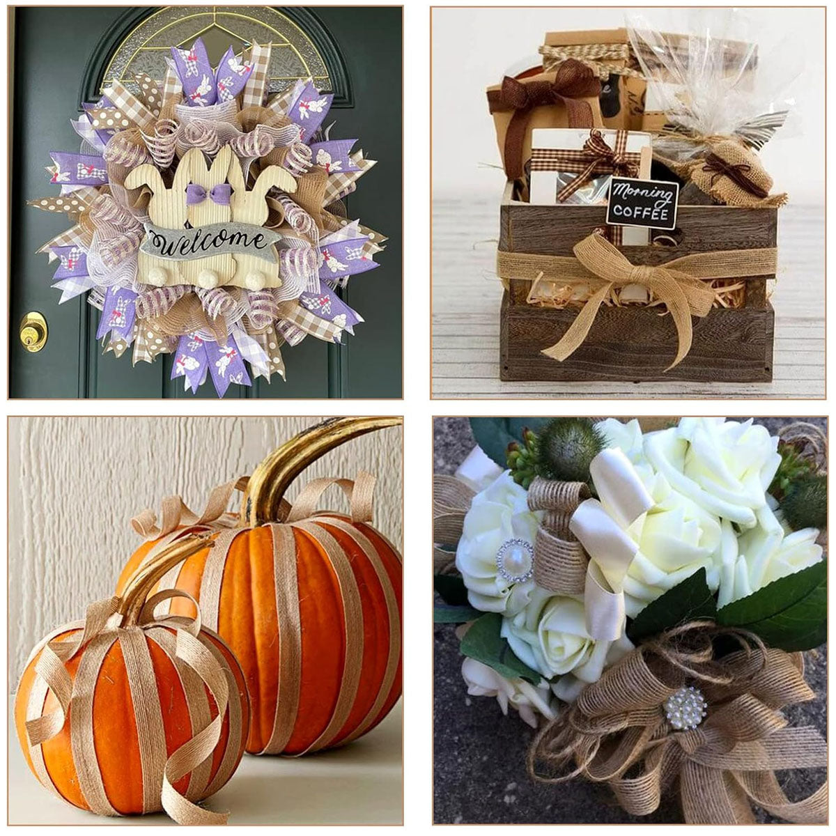 PATPAT 5 Rolls Jute Burlap Ribbon, 3.94 inches Creative Jute Cloth Roll Jute Rope for Craft Ribbons for Gift Wrapping, Event & Wedding Decorations, Gift Packing Materials Natural Fabric Roll Craft PATPAT 5 Rolls Jute Burlap Ribbon, 3.94 inches Creative Jute Cloth Roll Jute Rope for Craft Ribbons for Gift Wrapping, Event & Wedding Decorations, Gift Packing Materials Natural Fabric Roll Craft